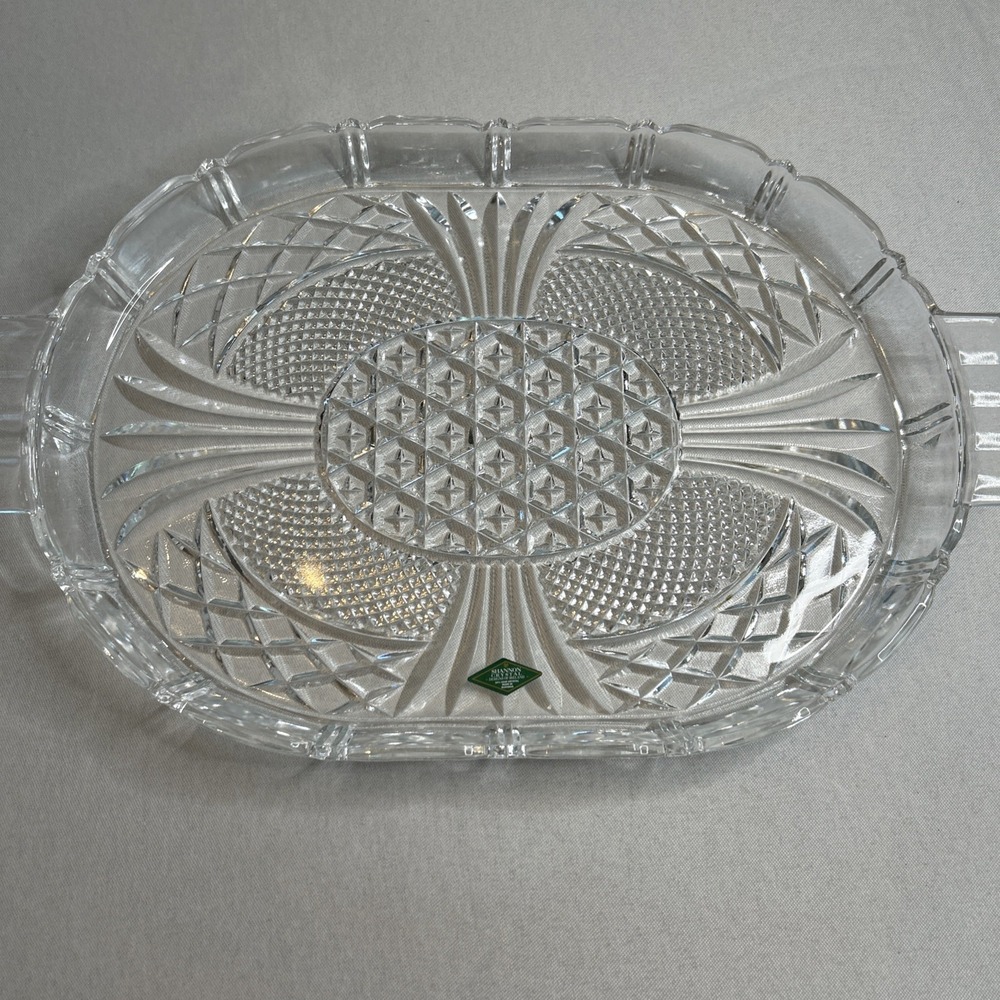 Large 15"x‎ 11"  Shannon Crystal By Godinger Hospitality Tray In Original Box